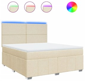 ΚΡΕΒΑΤΙ BOXSPRING ΜΕ ΣΤΡΩΜΑ ΚΡΕΜ 180X200 ΕΚ. ΥΦΑΣΜΑΤΙΝΟ 3294045