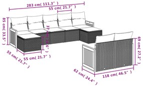 vidaXL Σετ Καναπέ Κήπου 10 τεμ. Μπεζ Συνθετικό Ρατάν με Μαξιλάρια