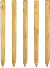 vidaXL Πό posts φράχτη 5 τεμ. Καφέ 120 cm Μασίφ Ξύλο Πεύκου