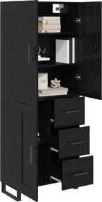 vidaXL Highboard 2 τμχ. Μαύρη Οξυά 69,5 x 34 x 180 εκ.
