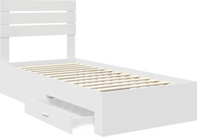 vidaXL Σκελετός Κρεβατιού Λευκό 90 x 190 cm Επεξεργασμένο Ξύλο