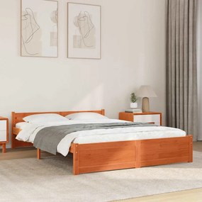 vidaXL Σκελετός Κρεβατιού Καφέ κεριού 140 x 200 cm Μασίφ ξύλο πεύκου