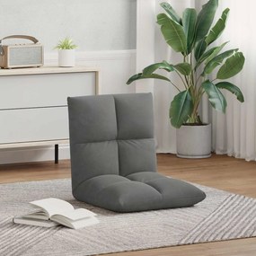 vidaXL Ρυθμιζόμενη Πολυθρόνα Δαπέδου Σκούρο Γκρι Βελούδο