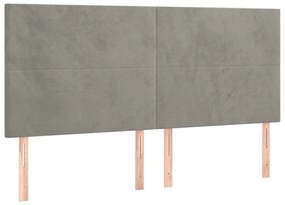 vidaXL Κεφαλάρια Κρεβατιού 4 τεμ. Αν. Γκρι 80 x 5 x 78/88εκ.Βελούδινο