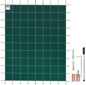 VEVOR Pool Safety Cover 18x42ft, Inground Pool Cover fit for 16x40 ft Pool, Rectangle Inground Safety Pool Cover Green Mesh Solid Pool Safety Cover for Swimming Pool Winter Safety Cover