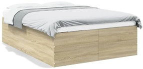 vidaXL Πλαίσιο Κρεβατιού Sonoma Δρυς 120x200 εκ. Επεξεργασμένο Ξύλο