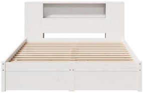 vidaXL Κρεβάτι Βιβλιοθήκη Χωρίς Στρώμα 140x200 εκ Μασίφ Ξύλο Πεύκο