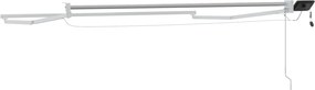 vidaXL Manual Awning Frame with Solar LED 3 x 2,5 m Λευκό