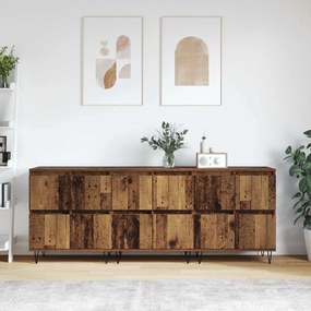 vidaXL Παραδοσιακά Πλευρικά Έπιπλα 3 pcs Παλιό ξύλο