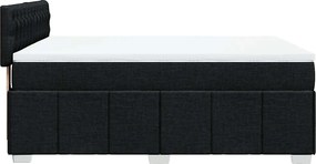 vidaXL Κρεβάτι Boxspring με Στρώμα Μαύρο 140x200 εκ. Υφασμάτινο