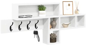 vidaXL Τοίχου Κρεμάστρα Λευκό 100 x 12 x 43.5 εκ Επεξεργασμένο ξύλο