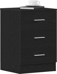 vidaXL Κομοδίνο Μαύρο Δρυς 38x35x55 εκ. από Τεχνητό Ξύλο