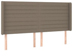 vidaXL Κρεβάτι Boxspring με Στρώμα &amp; LED Taupe 200x200 εκ. Υφασμάτινο