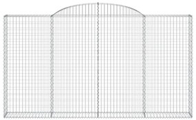 vidaXL Συρματοκιβώτια Τοξωτά 4 τεμ. 300x30x160/180 εκ. Γαλβαν. Ατσάλι