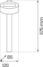 Ηλιακό Κολωνάκι Eye 3000K IP44 Μαύρο