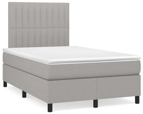 ΚΡΕΒΑΤΙ BOXSPRING ΜΕ ΣΤΡΩΜΑ &amp; LED ΑΝ.ΓΚΡΙ 120X190ΕΚ. ΥΦΑΣΜΑΤΙΝΟ 3270211