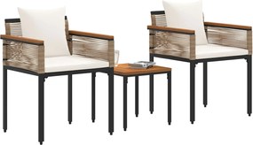 vidaXL Σετ Εξωτερικών Επίπλων Μπεζ και Κρέμ συνθετικό ρατάν