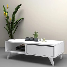 Τραπεζάκι σαλονιού Aster Megapap χρώμα λευκό 120x56x40εκ.