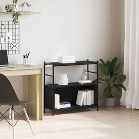 Βιβλιοθήκη Μαύρη Δρυς 80x30x78,5 εκ Κατασκευασμένο Ξύλο