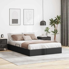 vidaXL Κρεβάτι Αποθήκης Μαύρο 153 x 203 εκ. Τεχνητό δέρμα