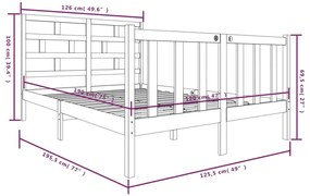 Πλαίσιο Κρεβατιού Λευκό 120x190 εκ Μασίφ Πεύκο Small Double - Λευκό