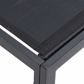 vidaXL Σετ Καναπέ Κήπου 7 pcs Μαύρο 283 x 143 x 71 εκ Αλουμίνιο