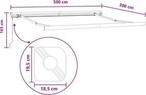 vidaXL Χειροκίνητη Τέντα 5 x 3 m Taupe 100% Πολυεστέρας