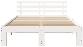 vidaXL Σκελετός Κρεβατιού Λευκό 140 x 190 cm Μασίφ ξύλο πεύκου