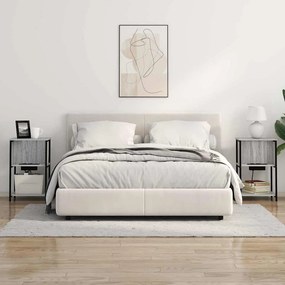 vidaXL Κομοδίνο 2 τεμ. Γκρίζο Σονομα 38 x 31 x 61 εκ