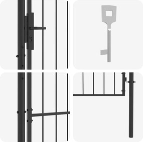 vidaXL Πύλη Κήπου WOERDEN 200 x 100 cm Ατσάλι Γκρι Κλειδώσιμο