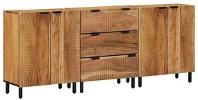 vidaXL 3 Έπιπλα Σαλονιού Καφέ 60x33x75 εκ Μασίφ Ξύλο Ακακίας