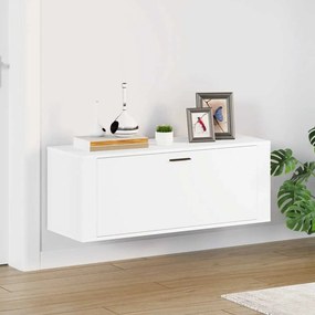 vidaXL Παπουτσοθήκη Επιτοίχια Λευκή 100x35x38 εκ. Επεξεργασμένο Ξύλο