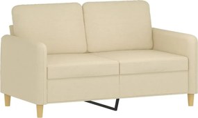 vidaXL Πολυθρόνες Σετ 3 Τεμαχίων Κρεμ από Ύφασμα με Μαξιλάρια