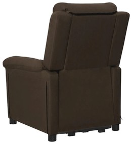 vidaXL Πολυθρόνα Μασάζ με Ανύψωση Σκούρο Καφέ Υφασμάτινη