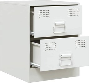 vidaXL Κομοδίνο Λευκό 34,5 x 39 x 44 εκ. από Χάλυβα