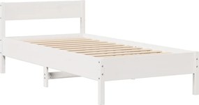 vidaXL Σκελετός Κρεβ. Χωρίς Στρώμα Λευκό 75x190 εκ Μασίφ Πεύκο
