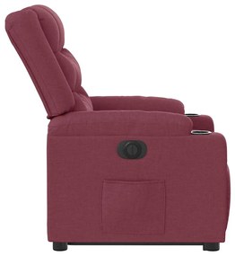 vidaXL Πολυθρόνα Ηλεκτρική Ανακλ. Μπορντό Υφασμάτινη