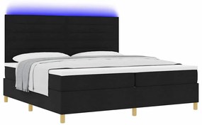 vidaXL Κρεβάτι με ελατήρια με στρώμα Μαύρο 200 x 200 cm ύφασμα