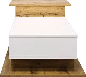 Τραπέζι σαλονιού Nuvele pakoworld sonoma-λευκό 90x50x35εκ