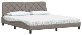 vidaXL Κρεβάτι Taupe 180x200 εκ. Υφασμάτινο