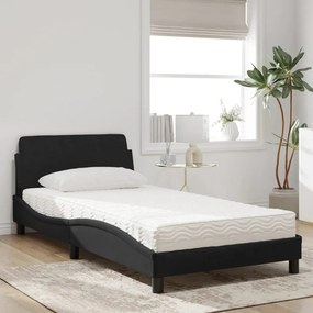 vidaXL Κρεβάτι με Στρώμα Dover Μαύρο 100x200 εκ. Βελούδινο