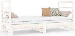 vidaXL Καναπές Κρεβάτι Συρόμενος Λευκός 2x(90x190) εκ. από Μασίφ Πεύκο