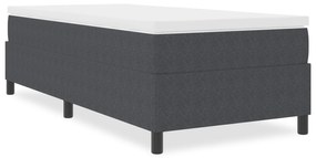 vidaXL Κρεβάτι Box Spring Σκούρο Γκρι Μονό Κορντούρα
