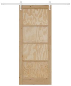 vidaXL Συρόμενη Πόρτα Φυσικό και λευκό 86 x 211 cm