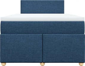 vidaXL Κρεβάτι Boxspring με Στρώμα Μπλε 120x200 εκ. Υφασμάτινο