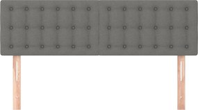 vidaXL Κεφαλάρια Σκ. Γκρι 144x5x78/88 εκ. Ύφασμα