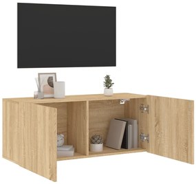 vidaXL Ντουλάπι Τοίχου Τηλεόρασης Sonoma Δρυς 100 x 30 x 41 εκ.