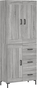 vidaXL Ντουλάπι Γκρι Sonoma 69,5 x 34 x 180 εκ. Επεξεργασμένο Ξύλο