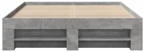 Πλαίσιο Κρεβατιού Γκρι Σκυροδέματος 135x190 εκ. Επεξεργ. Ξύλο - Γκρι