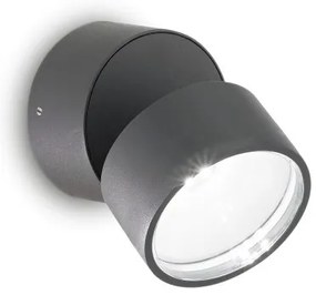 Απλίκα-Σποτ Φωτιστικό Τοίχου LED 7W Ανθρακί 3000K Φ9cm Omega 285450 Ideal Lux 285450